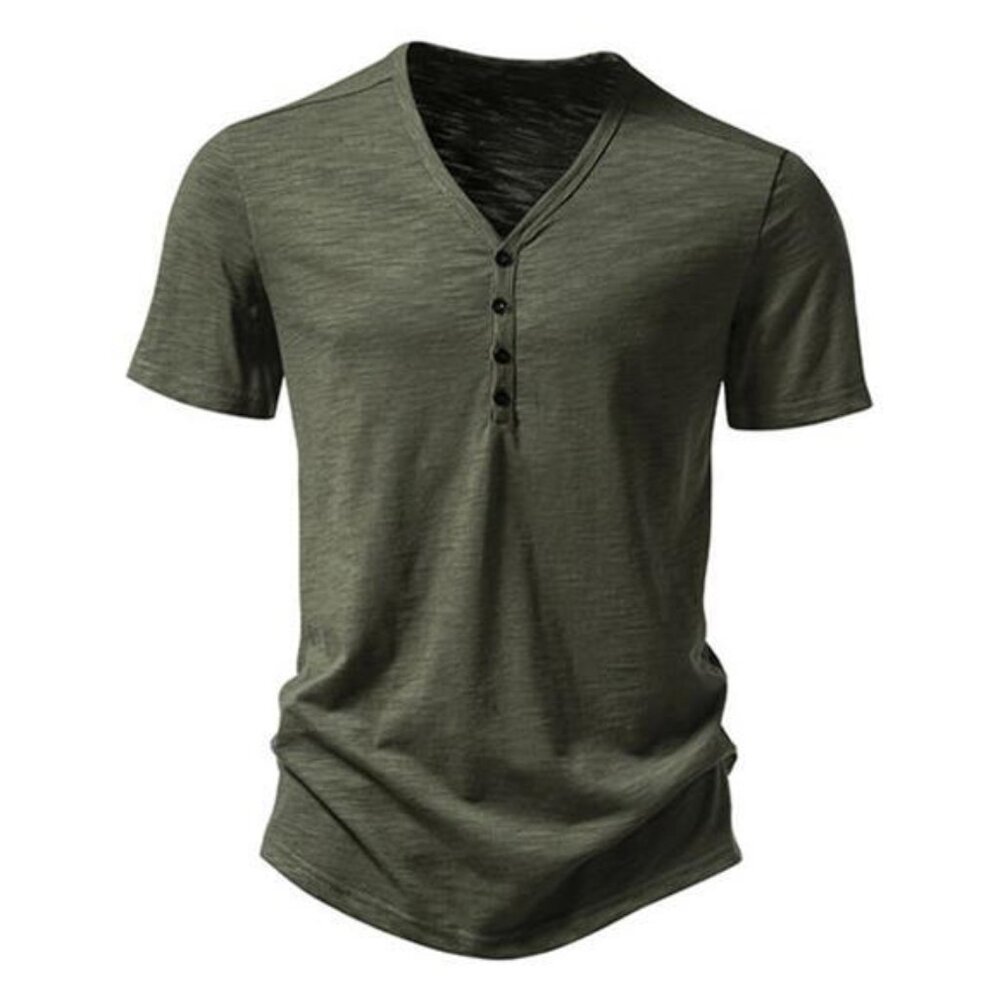 Men's Casual Button Detail T-Shirt - Picture 7 of 16